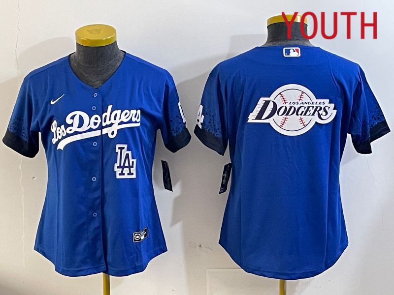 Youth  Los Angeles Dodgers blank 2024 blue jersey 2024112232